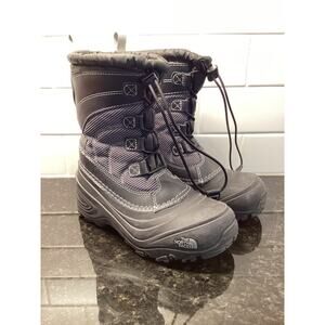 the North face Alpenglow snow winter boots US size 2 kids unisex waterproof Blk